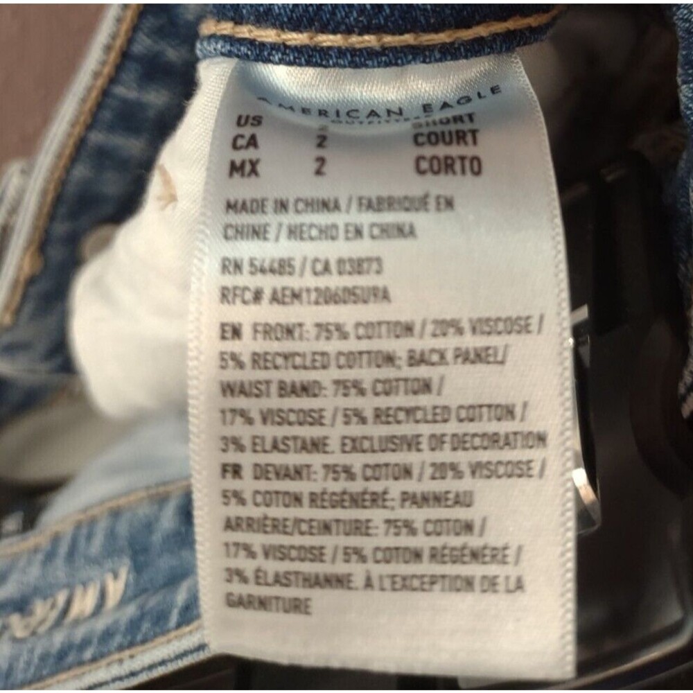 AMERICAN EAGLE Mom Jeans Women's Size 2 STRIGID High Rise Baggy Straight Ripped - Picture 8 of 14